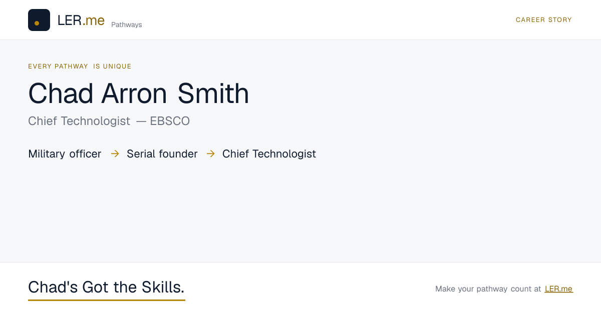 Career-story preview for Chad Arron Smith, Chief Technologist